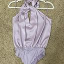 indie collection Purple halter silk cutout bodysuit Photo 3