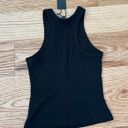 LIONESS  Black Ribbed Tank Top Photo 1