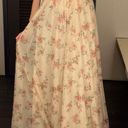 Macy's Floral Tan Corset Prom Dress Photo 1