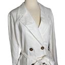 LPA  Double Breasted Jacket in White Linen Tie Waist Button Front Size XS New Photo 2