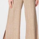 J.Jill  Tan Striped Linen Blend Split Hem Wide Leg Pants Photo 3