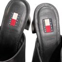 Tommy Hilfiger Vintage  Black Leather Y2K Chunky Mules Photo 6