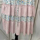 StitchDrop Mendocino Flutter Sleeve Ruffle Dress Pink Blue Small Floral Photo 9