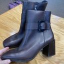 Paul Green  Nirvana Ankle Boots Women's 10.5 Brown Leather Block Buckle Strap S66 Photo 2