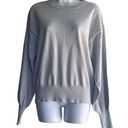 Nine West  Womens Medium Pullover Sweater Gray Metallic Long Sleeve Crewneck Photo 0