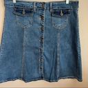 Suzanne Betro Button Down Knee Length Denim Skirt Photo 2