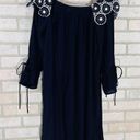 Loft  NWT Navy Lace Appliqué Off the Shoulder Shift Dress Size S Photo 10