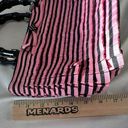 Sonoma Pink & Black Stripe Small Party Purse Black Bamboo Handles Handbag  See* Photo 5