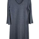 Talbots  Merino Wool Flounce Sleeve Sweater Dress Shift in Gray, Size Small Photo 0