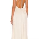 L'Academie  Acton Maxi Dress, Open Back Tie Neck, Ivory Satin Size S, New w/Tag Photo 4