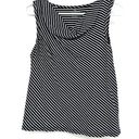 Talbots  Size Medium Petite Tank Black White Striped Pima Cotton Soft Sleeveless Photo 0