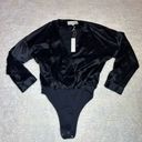 Michelle Mason NWT  Black 100% Silk Long Sleeve Bodysuit ( 0 ) Photo 1