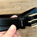 Coach Black Brown Leather Belt with Gold-toned Hardware, Size Medium Photo 0