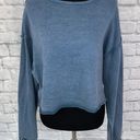 Mango Mojito  100% cotton Longsleeve pullover open back sweatshirt blue sz S women Photo 0