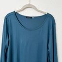 Natori [] Teal Scoop Neck Long Sleeve Shirt Supersoft Relaxed Fit Size Large L Photo 7