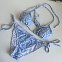 SheIn BRAND NEW  light blue floral print tie two piece bikini swimsuit Photo 0