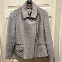 Banana Republic Gray Wool Blend Boucle Moto Collar Coat Women’s size X Large Photo 5