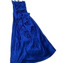 Danielle Bernstein  Blue Satin Lace Up Dress Photo 7