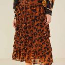 Farm Rio  Caramel Maxi Leopard Frill Skirt Photo 2