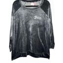 Juicy Couture Y2K  Rhinestone Velour Pullover Sweater Top Gray 2X Photo 0