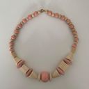 Madewell Tan and Pink Wooden Beaded Necklace Photo 0