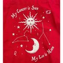 The Moon Astrology Leo Cancer Sun Red Cotton Canvas Tote Bag Photo 3