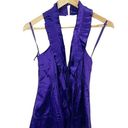 BCBGMAXAZRIA Silk  halter top Purple XS Satin Stretch Ruffle Detail Y2k 2000s Photo 1