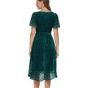 DKNY  Green Flutter Sleeve Faux Wrap Polkadot Dress Photo 1