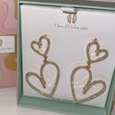 House of Harlow NWT  dangling heart hoop glass stone earrings Photo 0