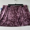 Abound Nordstrom Velvet Mini Skirt Plus Size 2X Plum Purple Crushed split side Photo 5