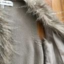 Sebby  Collection Tan Faux Fur Sweater Vest sz L Photo 4