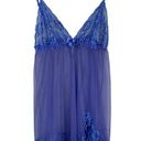 Frederick's of Hollywood  Negligee Lace Slit Sophie Babydoll Bow Size Medium Sexy Photo 0
