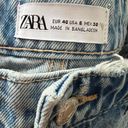 ZARA Ripped Straight Denim Shorts Photo 1