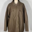 Good American  Brown Better Than Leather Oversized Chore Jacket Plus Size 5 NWT Photo 2