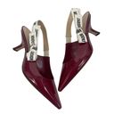 Dior  J'Adior Red Patent Leather Pointed Toe Logo Bow Slingback Pumps Size 36.5 Photo 5