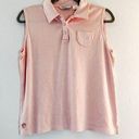 Tommy Bahama  Sleeveless Polo Pink Silk Blend Top Sz L GUC *See Description* Photo 0