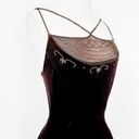 Vintage Brown Velvet Beaded Mesh Maxi Bodycon Formal Prom Dress Size L/XL Photo 5