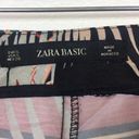 ZARA  Tropical Printed Crop Satin Straight High Waist Trousers Pants Small Photo 4