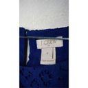 J.Crew  Women's Blue Geometric Lace Lined Sz 8 Short Sleeve Blouse‎ Photo 2