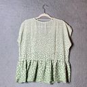 Harper Haptics by Holly  Top Women XS Mint Fresh Short Sleeve Spots Oversized NEW Photo 1