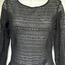 Natori josie  black lace long sleeve top Size M Photo 1