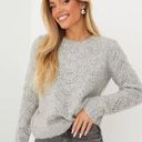 Intermix  Womens Wool Knit Pull-Over Sweater Size S Heather Blue Cream Photo 0