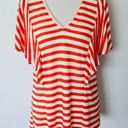 W By Worth W By Worrh Babette Red Red & White Sparkle Stripe Ruffle Knit Top Size Small Photo 0