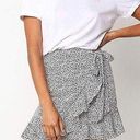 Salamola Leopard Asymmetrical Ruffles High Waist Printed Cute Casual Mini Skirt Photo 0