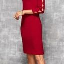 Talbots RSVP by  Red Knee Length 3/4 Sleeve Sheath Dress Sz 2P - fit up to 10/12 Photo 1