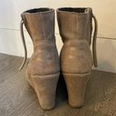 Toms  Desert Taupe Suede High Wedge Booties Women’s Size 7 Photo 4