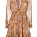 Zimmermann  Concert lace-up paisley-print dress silk size 2 Photo 0