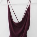 Indah / Revolve Tahani Silk Backless Cowl Neck Mini Dress in Plum Photo 7