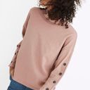 Madewell Button Sleeve Turtleneck Sweatshirt Mauve Photo 0