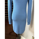 L'Agence  Womens Sweater Dress Blue Stretch Jewel Neck Long Sleeve Ribbed S New Photo 7